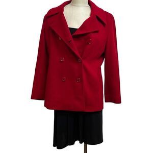 Dale Red Pea Coat Size 12 Made in USA
